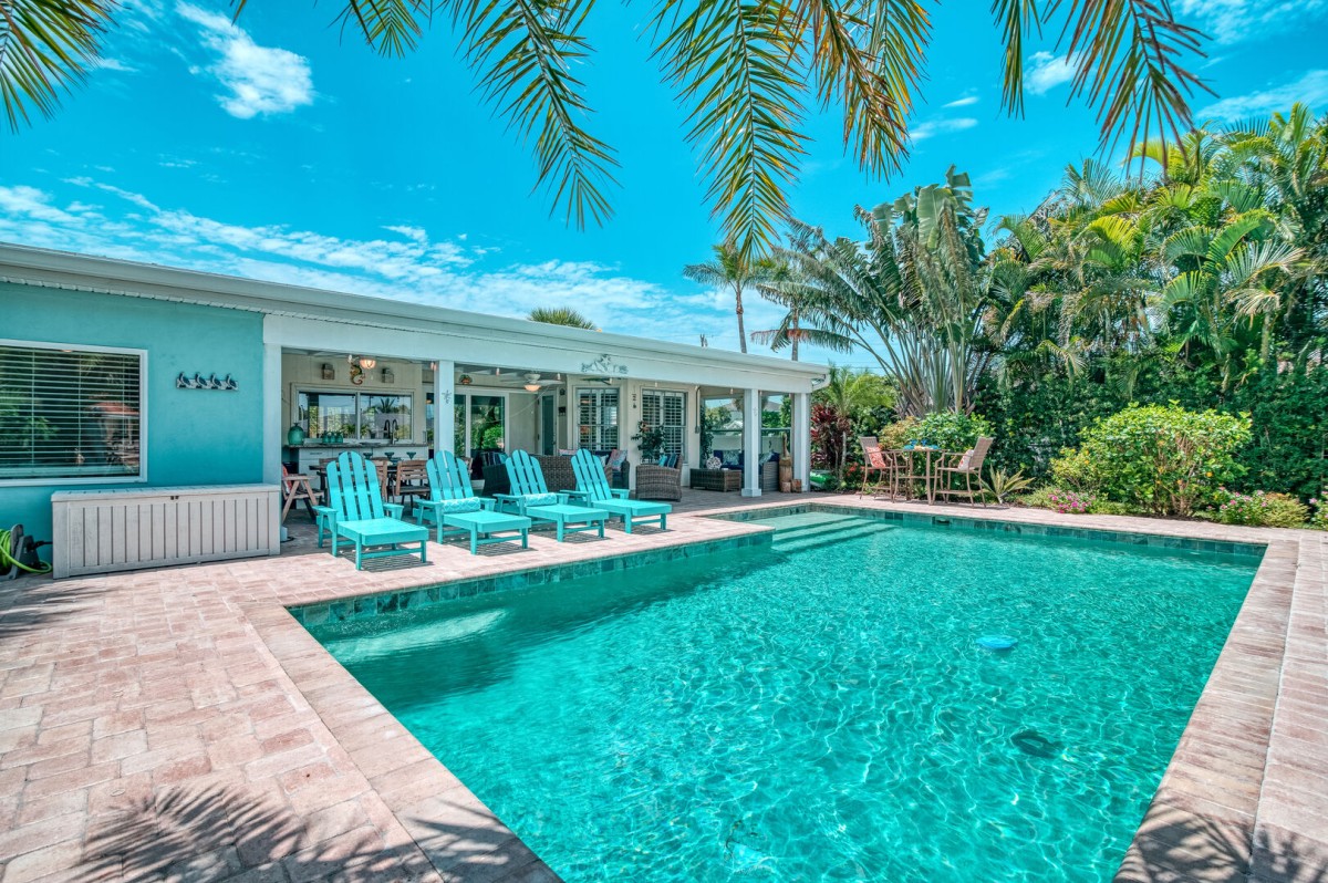 Whether you're floating under blue skies or cooling off after the beach, this pool is pure island bliss.