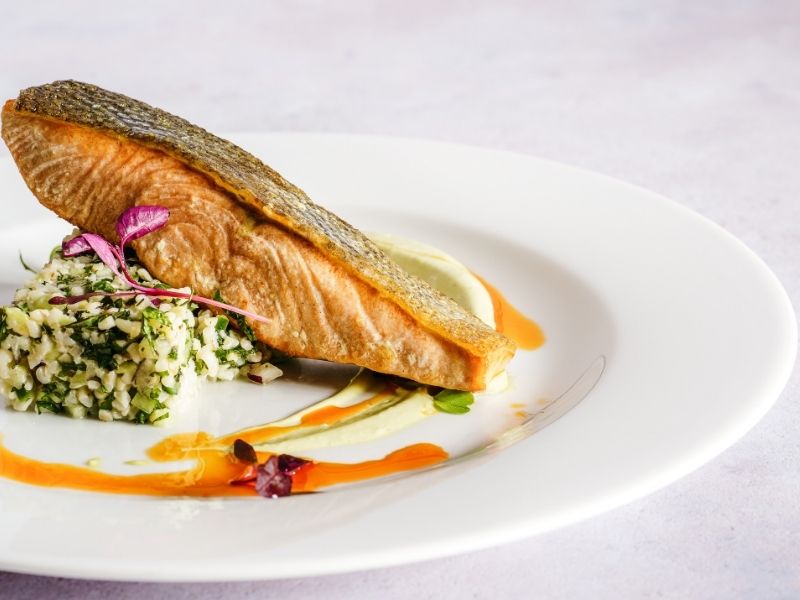 plated salmon meal