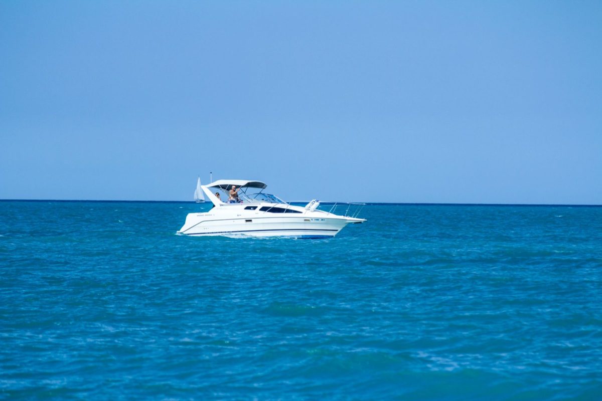 luxurious boat out on open water
