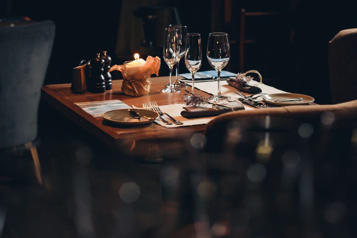 table set for two