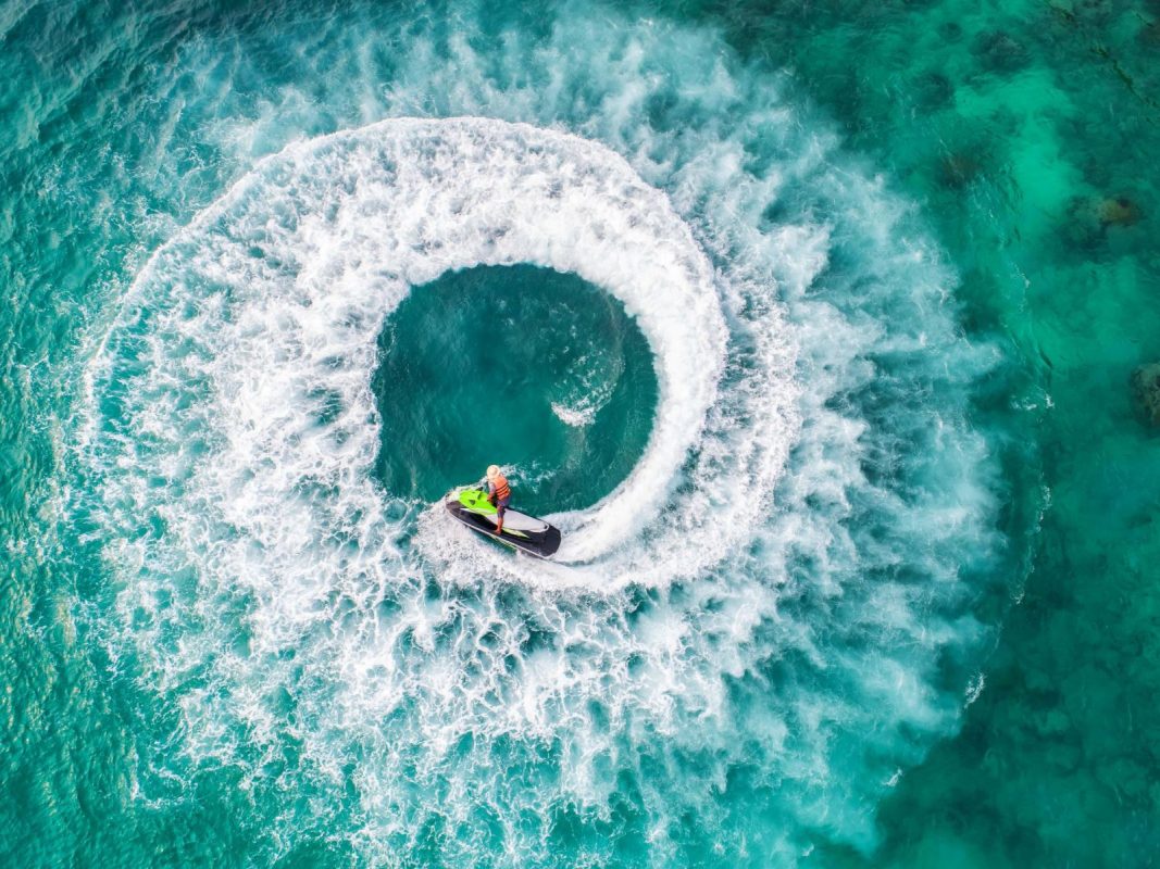 Jet ski circling in Siesta key waters
