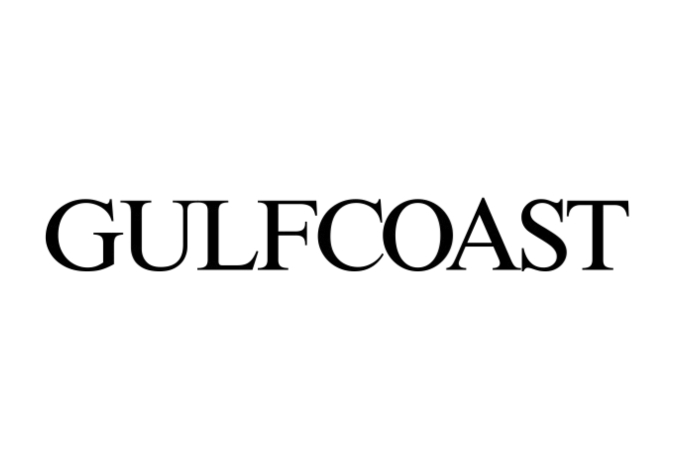 Minimalist clean serif typography reading Gulfcoast in all capital letters.