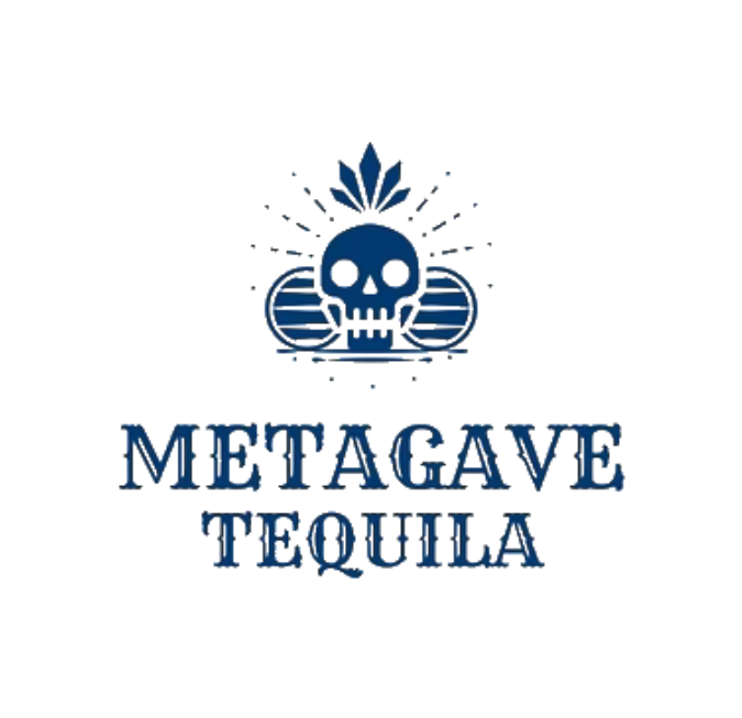 Dark blue minimalist logo featuring an agave plant design for Metagave Tequila.