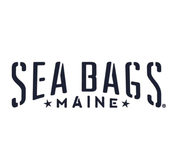 Vintage typography logo featuring an anchor for Sea Bags Maine.