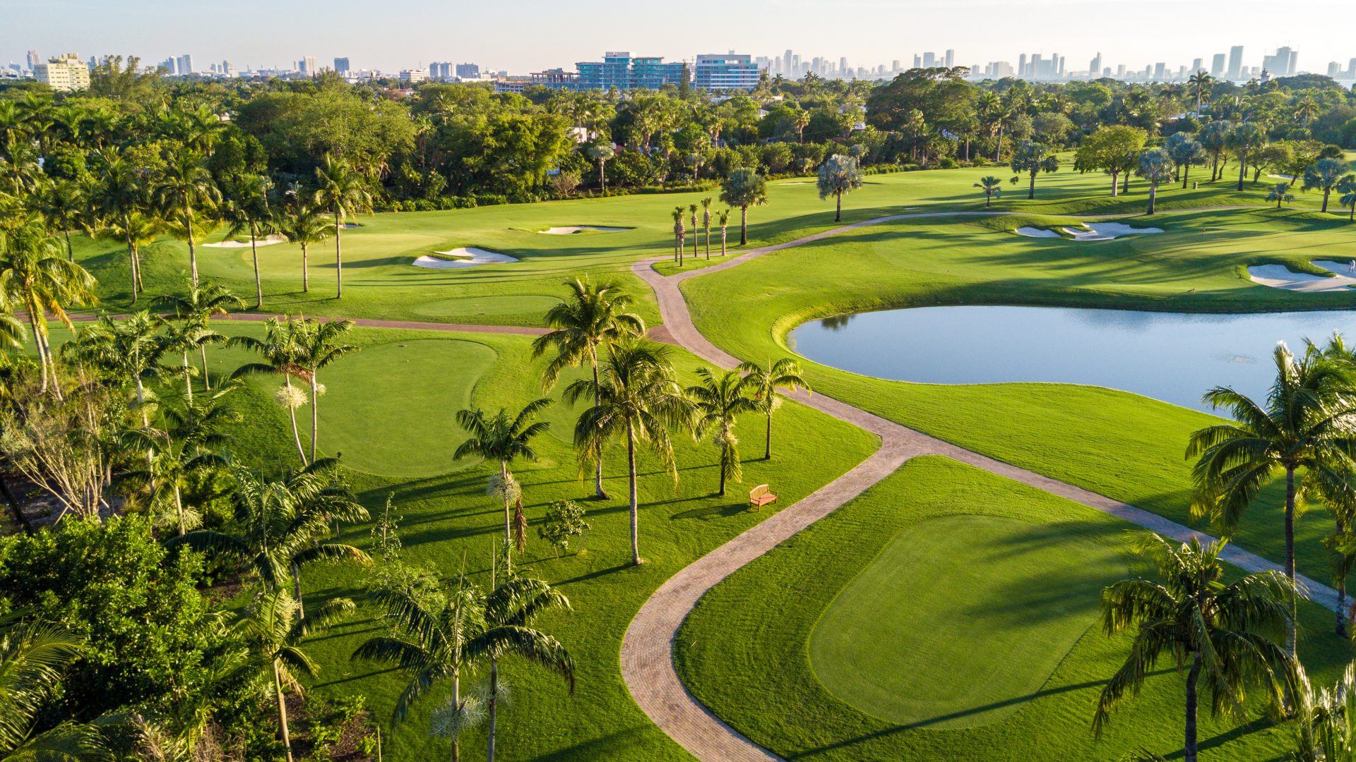 aerial view of golf course